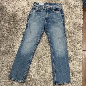 Zara Women's Blue Straight Leg Jeans